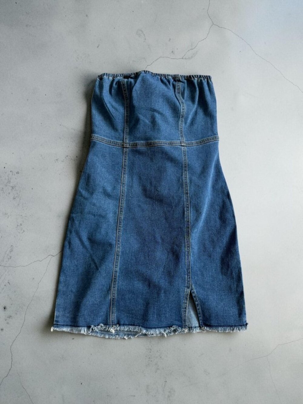 KITTENISH Denim Strapless Mini Dress Size Small
